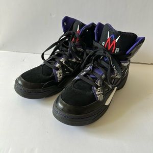 Adidas tennis shoes Dikembe mutonbo 55 black and purple YYZ2013